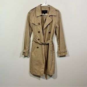 J. Crew Classic Khaki Trench Coat Size 4